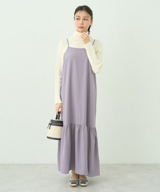 earth music&ecology ＳＥＴ２点透かしニット＋キャミワンピース Gray