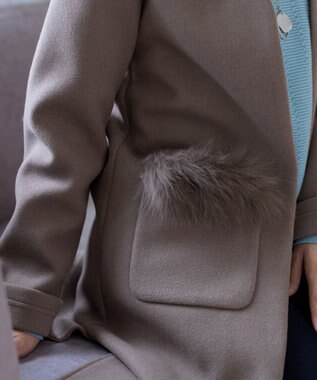 Tiaclasse 【2WAY】さらっと羽織れるFOXファーコート モカ