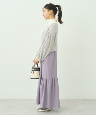 earth music&ecology ＳＥＴ２点透かしニット＋キャミワンピース Gray