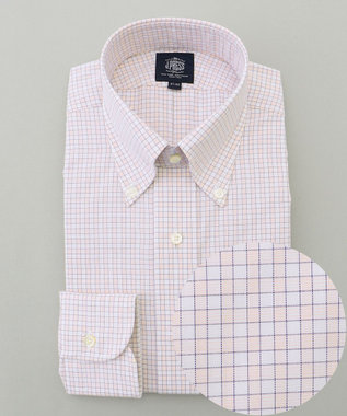 【PREMIUM PLEATS / 形態安定】スーピマコットンファンシーチェック ドレスシャツ / B.D.