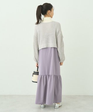 earth music&ecology ＳＥＴ２点透かしニット＋キャミワンピース Gray