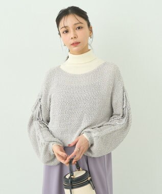 earth music&ecology ＳＥＴ２点透かしニット＋キャミワンピース Gray