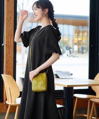 Tiaclasse L バックリボンワンピース ブラック