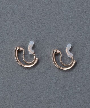 Phoebe 〈痛くないシリーズ/金属アレルギー対応〉モーションフープライトフィットイヤリング 定番/シンプル/フープイヤリング シャンパンゴールド