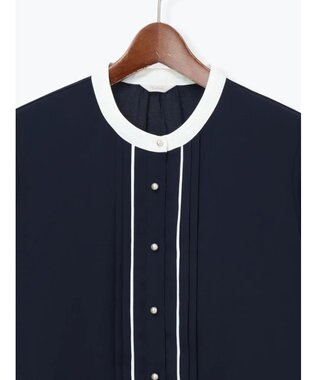 Te chichi パール釦フロントタックブラウス ネイビー