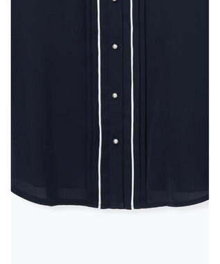 Te chichi パール釦フロントタックブラウス ネイビー