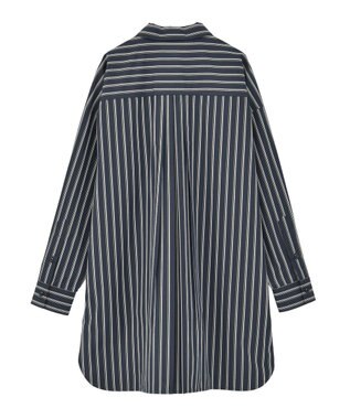 AMERICAN HOLIC イージーケアオーバーチュニックシャツ Stripe Navy