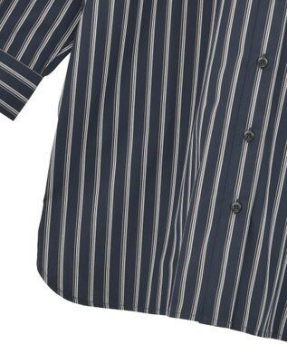 AMERICAN HOLIC イージーケアオーバーチュニックシャツ Stripe Navy