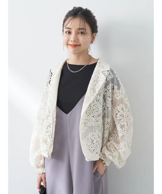 earth music&ecology レースジャケット Ivory