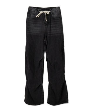 WEGO ドロストコードフレアデニム ブラック