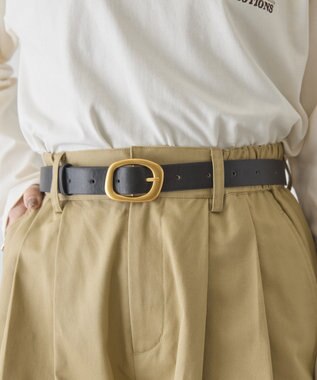 AMERICAN HOLIC ニュアンススクエアバックルベルト Black