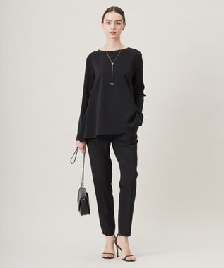 ICB 【UVカット・防シワ・速乾・洗える】Fiedテーパードパンツ ブラック系