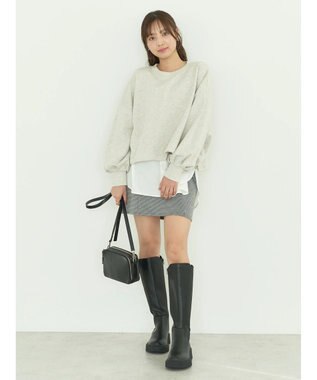 earth music&ecology 裏毛ドロストプルオーバー Oatmeal