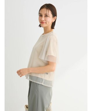 Green Parks ・ＳＵＧＡＲ　ＳＰＯＯＮ　ＳＥＴ２点チュールＴ＋カットＴ Beige