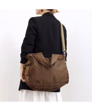 UNBILLION カシュカシュ cachecache / ナイロンタウン2wayボストンバッグ ブラウン