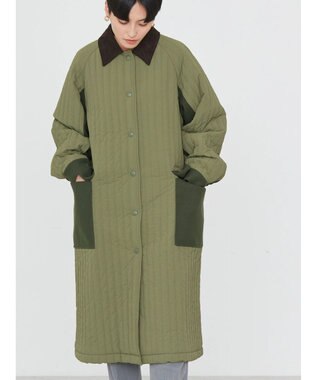 AMERICAN HOLIC キルポカ異素材Ｍｉｘロングコート Khaki