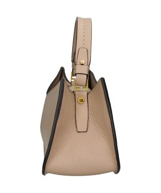 INTER-CHAUSSURES 【LORISTELLA】Vカットレザー２WAYハンドバッグ ライトベージュ