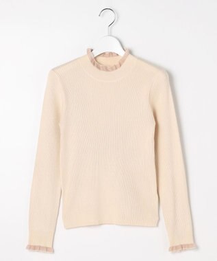 Feroux シアーフリル・ハイネックリブプルオーバー ピンク系