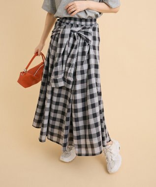 Green Parks イージーケアチェックボリュームスカート