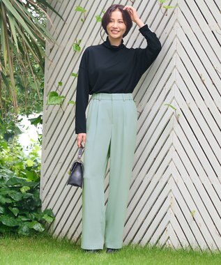 自由区 【洗える】ビンテージパールタートルネック カットソー ネイビー系