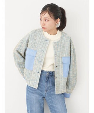 earth music&ecology ツイードジャケット Blue