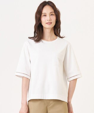 J.PRESS LADIES 【一枚で着映え】レーシーコンビ ポケットデザイン カットソー