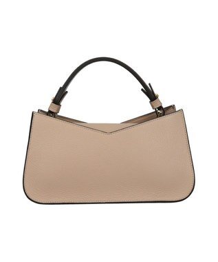 INTER-CHAUSSURES 【LORISTELLA】Vカットレザー２WAYハンドバッグ ライトベージュ