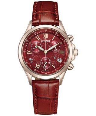 CITIZEN 【クロスシー 人気モデルの限定カラー】電池交換不要 エコ・ドライブ クロノグラフ レッド