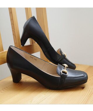 Pointer 日本製 ビット付きヒールアップローファー ブラック