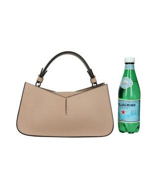 INTER-CHAUSSURES 【LORISTELLA】Vカットレザー２WAYハンドバッグ ライトベージュ