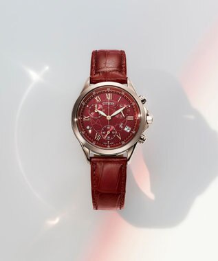 CITIZEN 【クロスシー 人気モデルの限定カラー】電池交換不要 エコ・ドライブ クロノグラフ レッド