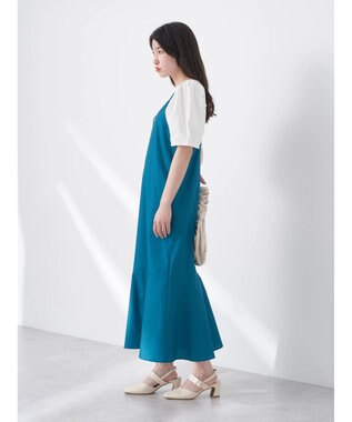 earth music&ecology Ｖネック裾切替キャミワンピース Deep Blue