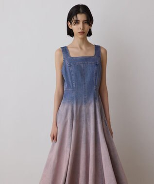 GRACE CONTINENTAL デニム切替サーキュラーワンピース ピンク