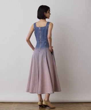 GRACE CONTINENTAL デニム切替サーキュラーワンピース ピンク