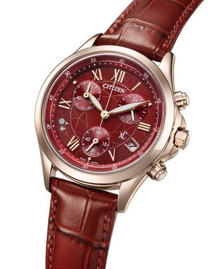 CITIZEN 【クロスシー 人気モデルの限定カラー】電池交換不要 エコ・ドライブ クロノグラフ レッド