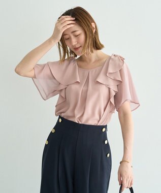 YECCA VECCA リボンスリーブブラウス Pink