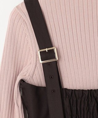 Feroux 【古畑星夏さん着用・セットアイテム】刺繍ポイント ニット × ジャンパー スカート ダークブラウン系