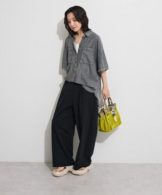 Green Parks 半袖シアーデニムシャツ Black