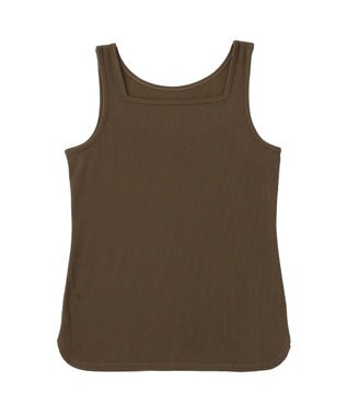 YECCA VECCA 2wayスクエアリブタンクトップ Brown
