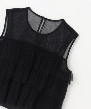 GRACE CONTINENTAL チュールフリルノースリーブ ブラック