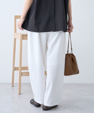 AMERICAN HOLIC 【マルチ機能】サイドタックカーブパンツ Off White