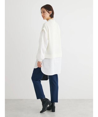 Green Parks ニットソードッキングチュニック Ecru