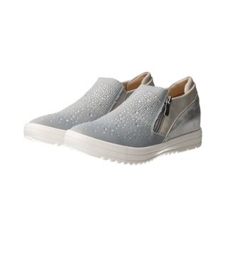 Bridget Birkin 【Round About】ラインストーンインヒールスニーカー ライトグレーコンビ