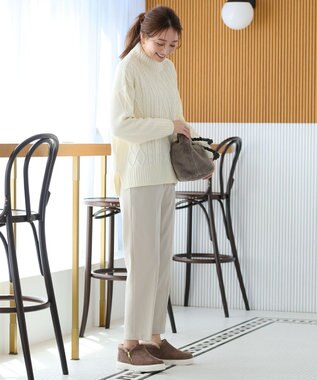 ANY ギャザーハンドルファートートバッグ モカ