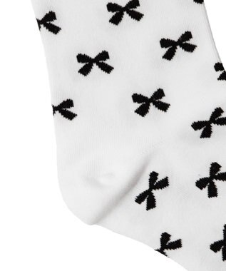 WEGO モチーフ総柄メロークルーソックス ホワイト