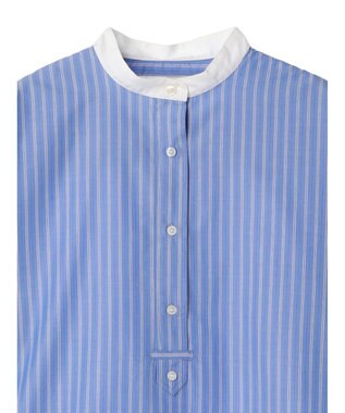 AMERICAN HOLIC イージーケアバンドカラーシャツチュニック Stripe