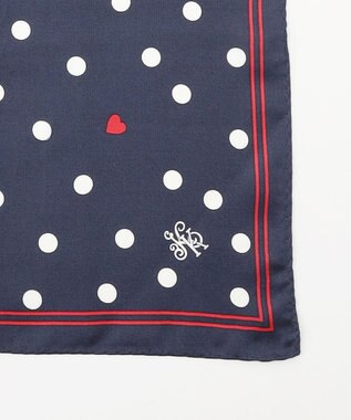組曲 ハートドットシルク スカーフ ネイビー系5