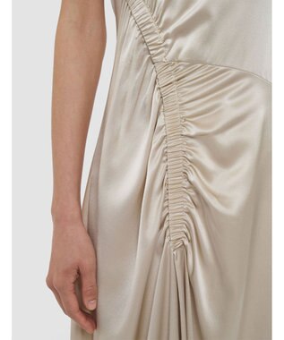 JOSEPH シルクサテンルーシング　ドレス Quail