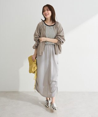 Green Parks ドロストネックシアーブルゾン Gray Beige