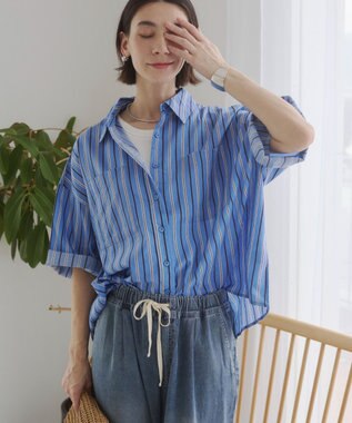 WEGO 【ANGIE VINTAGE】キャンブリックボイルオーバー半袖シャツ 柄6